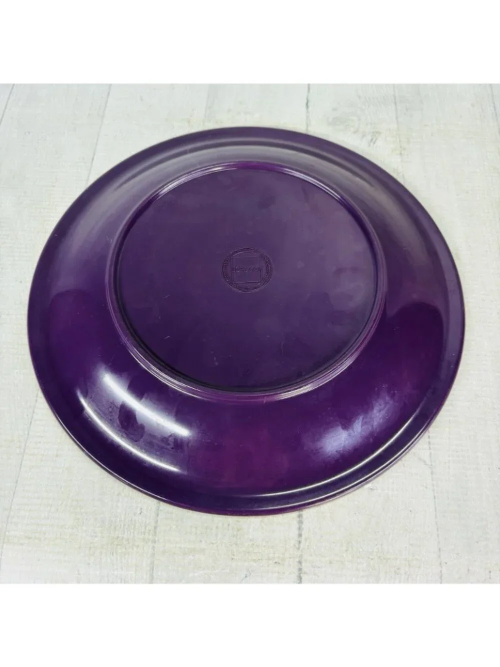 JC Penny Home Collection FRUIT MULTI Purple Melamine Round Dinner Plates Set 4